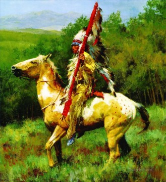  horses Oil Painting - kartiny indeycy severnoy ameriki horses